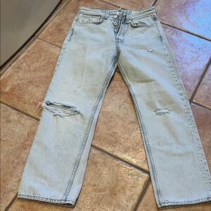 Rag&Bone faded jeans. Size 24. Button up. Maya high rise ankle straight.